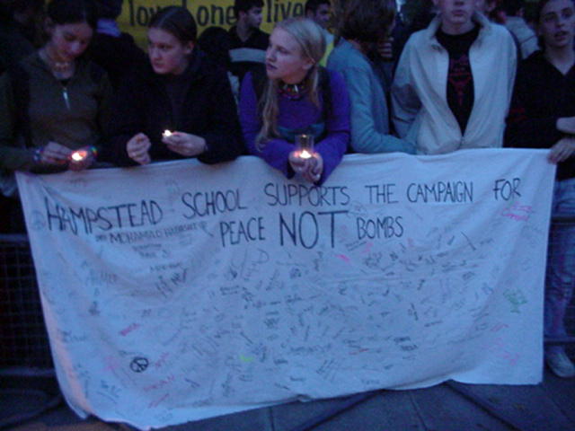 banner at vigil
