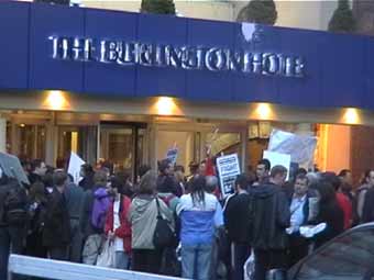 Protesters storm International PPP conferance DUBLIN