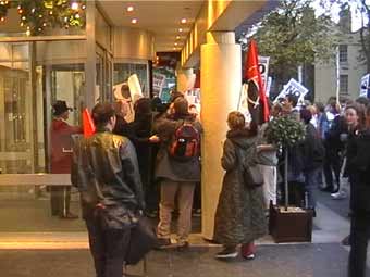 Protesters storm International PPP conferance DUBLIN