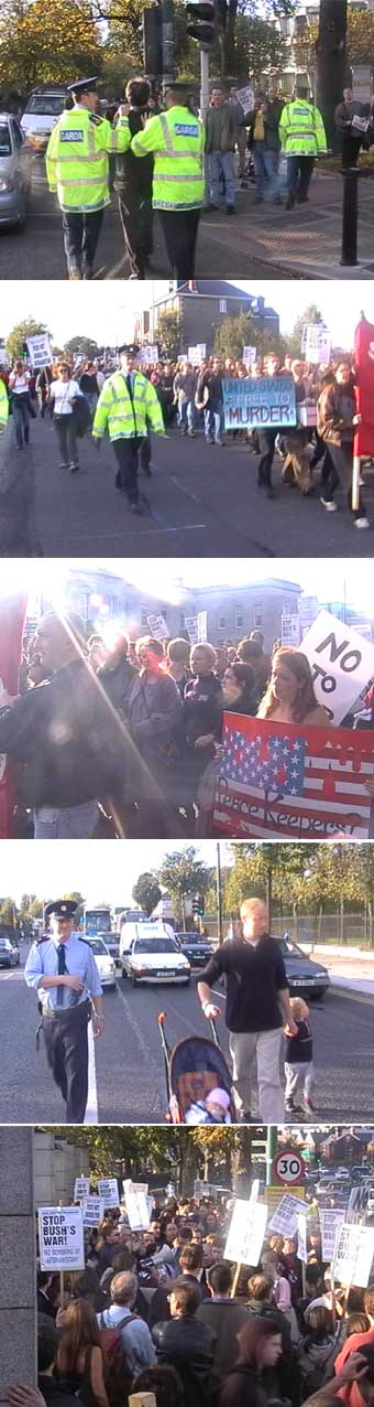 Video footage of Dublin Anti War Demo