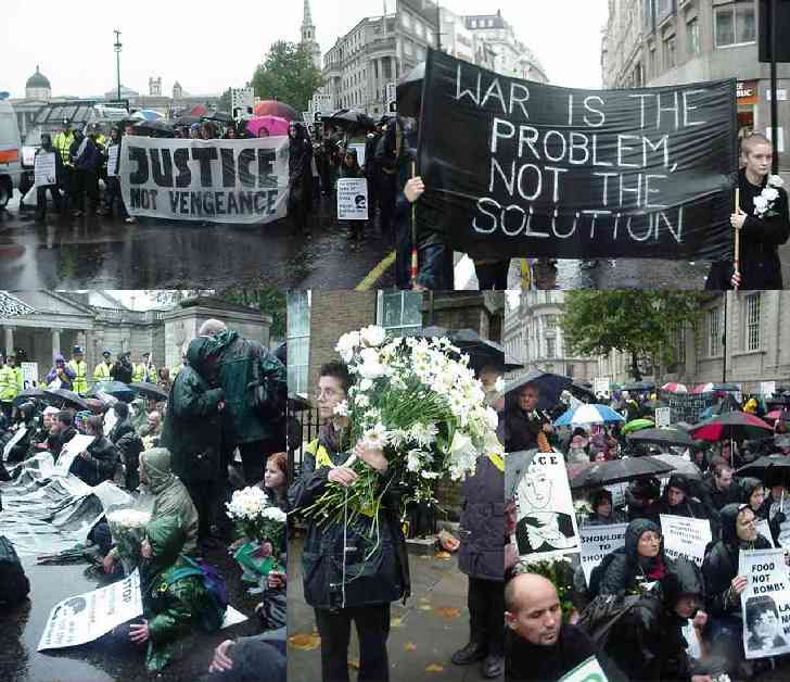 Pics: NVDA Antiwar Sit Down - London 21.10.01