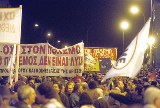 Massive anti-war demonstrations in Greece