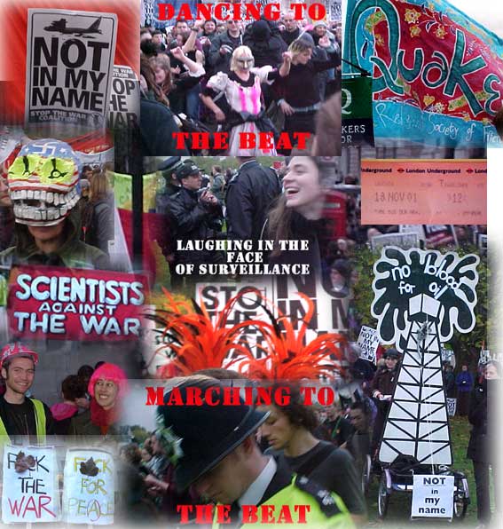 COLAGED PICS FROM THE LONDON DEMO ON SUNDAY