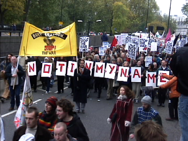 Photos from Anti-war demo in London, Nov 18, 01