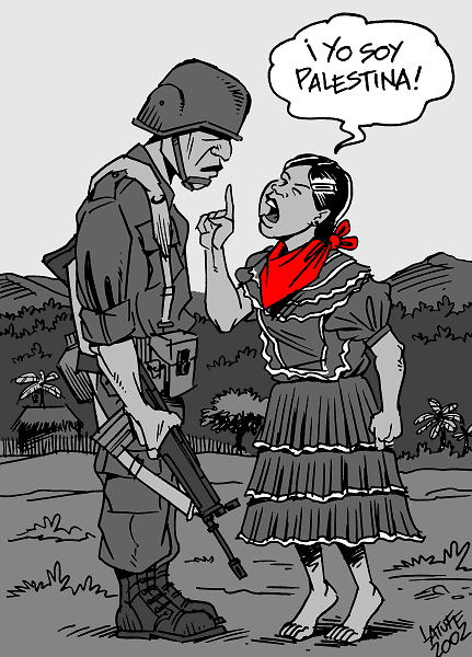 She is Palestinian! (cartoon by Latuff)