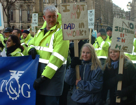 Manchester Airport strikers demo 23rd Feb