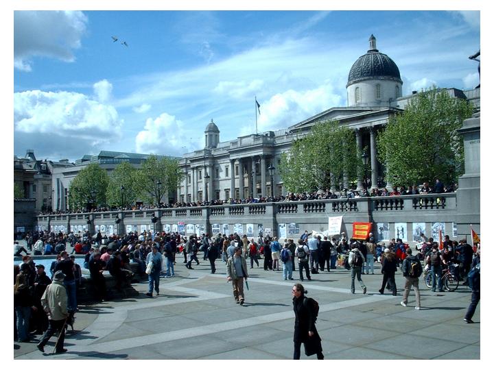Movementoftheimagination Mayday projects in Trafalgar Square