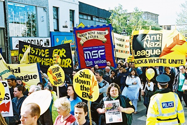 Pictures Anti Nazi League Demo in Burnley 11th may