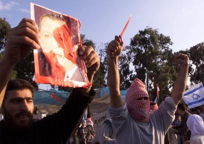 Palestinians hurt animals