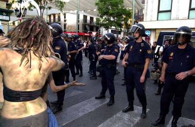 Pics io Reclain the Streets action in Sevilla,EU-Summit
