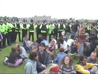Penned in by Police on Parkers Piece