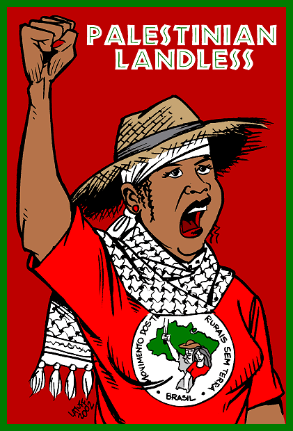 Palestinian Landless (cartoon by Latuff)