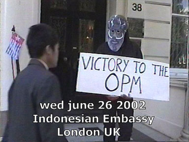 Solidarity action Indonesian Embassy London UK 26.06.02