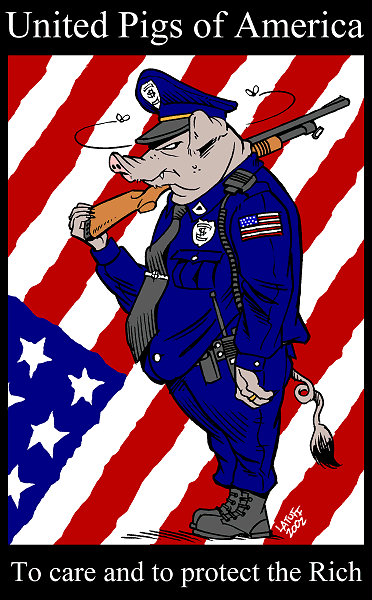 United Pigs of America (cartoon by Latuff)