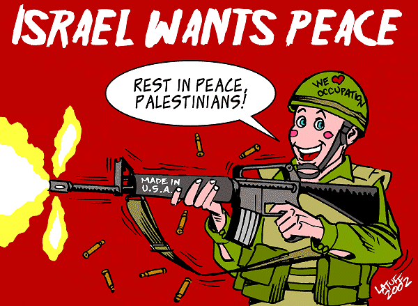 Israel wants peace! (cartoon by Latuff)