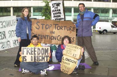 Woomera action in London, report and picture