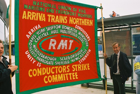 Pics. RMT strikers at Arriva in mass picket at Manchester