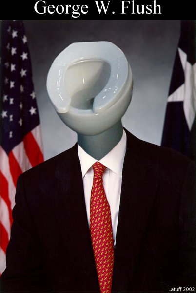 George W. Flush (by Latuff)