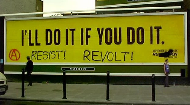 Subvertising in London, Tuesday Night