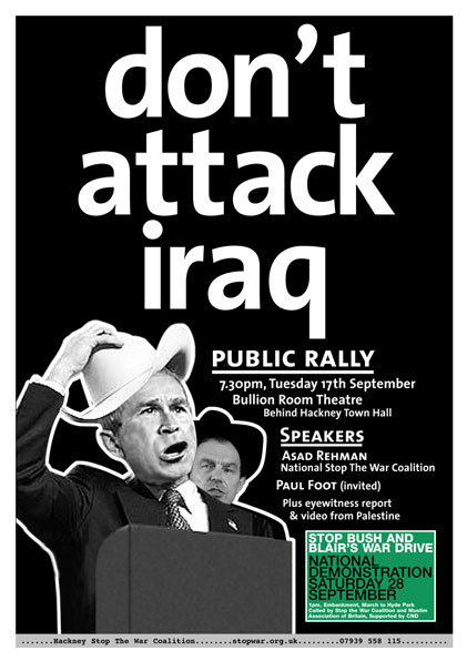 Dont Attck Iraq Meeting in Hackney