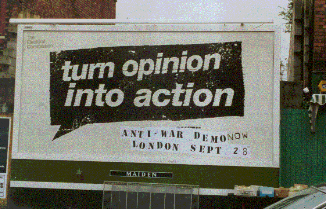 stop the war billboard ads