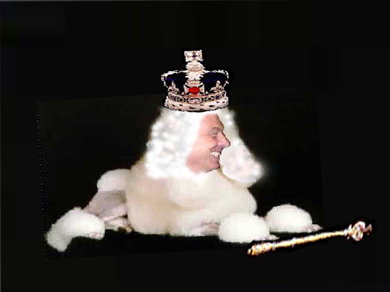 Israeli troops shooting demonstrators Blair looks on and smiles