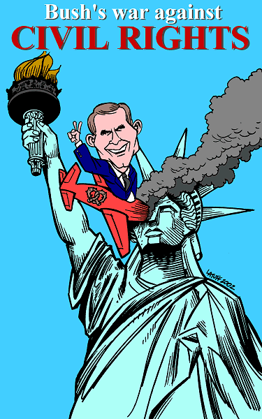 Bush's War against Civil Rights (by Latuff)