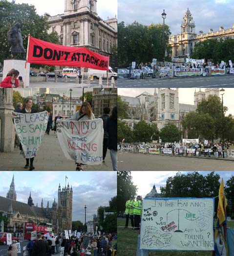 Anti-War protest outside parliament - tues 24th - report