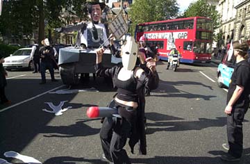 Tank rolls into downing street