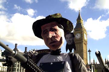 Tank rolls into downing street