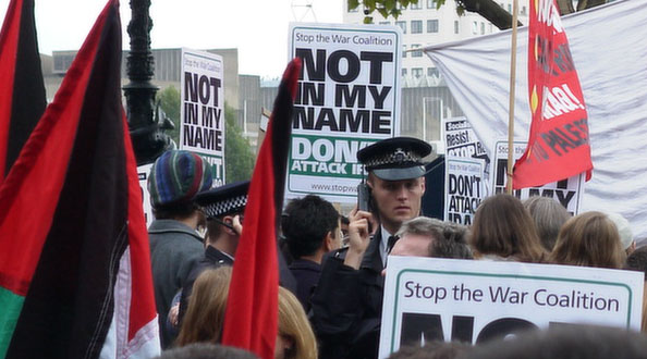 Pix of police at peace march