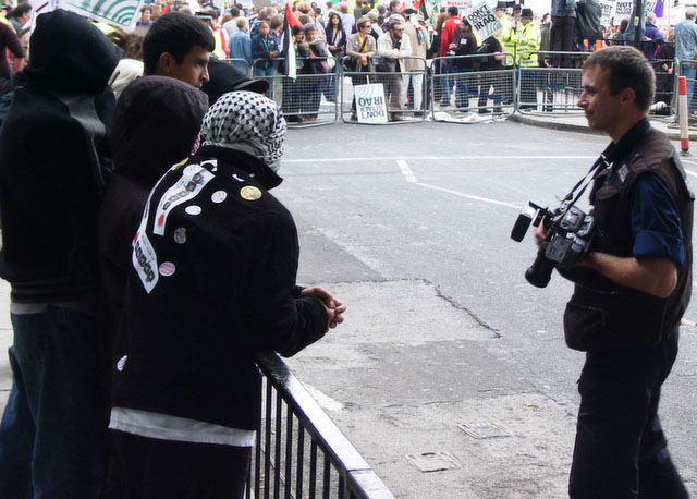 Pix of police at peace march