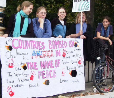 Pix of banners from peace march