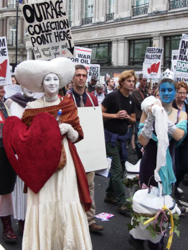 Pictures of protesters at peace march