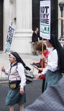 Pictures of protesters at peace march