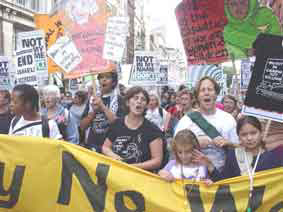 Women's contingent on the anti-war demo, London 28 Sept 2002