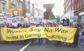 Women's contingent on the anti-war demo, London 28 Sept 2002