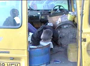 Photos of blockade of front gate