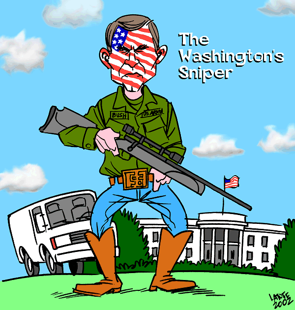 George W. Bush, the Washington's Sniper (by Latuff)
