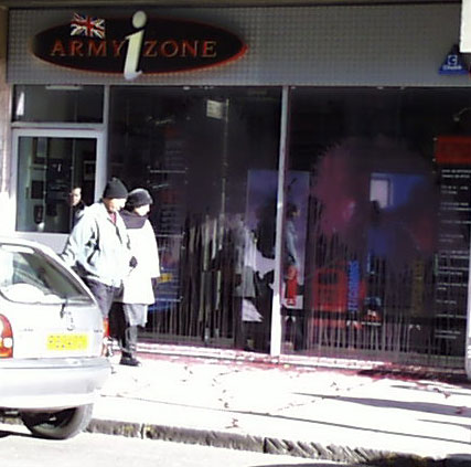 Red Splatts on Glasgow Army Recruitment Centre