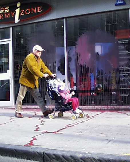 Red Splatts on Glasgow Army Recruitment Centre
