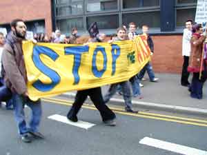 Manchester University anti-march march and occupation