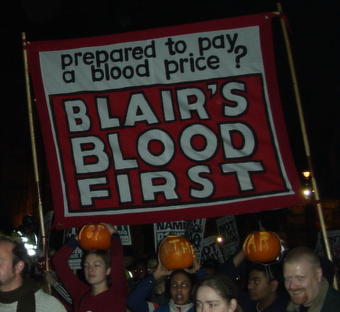 Banners at anti-war demo