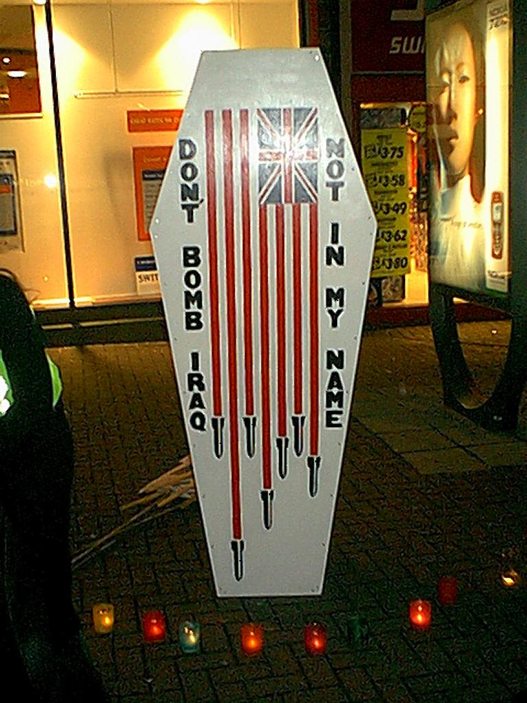 Don't Attack Iraq action in Stoke-on-Trent