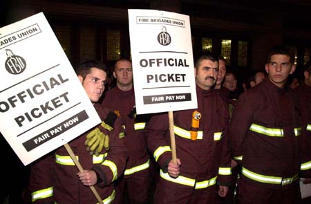 Firefighters strike begins