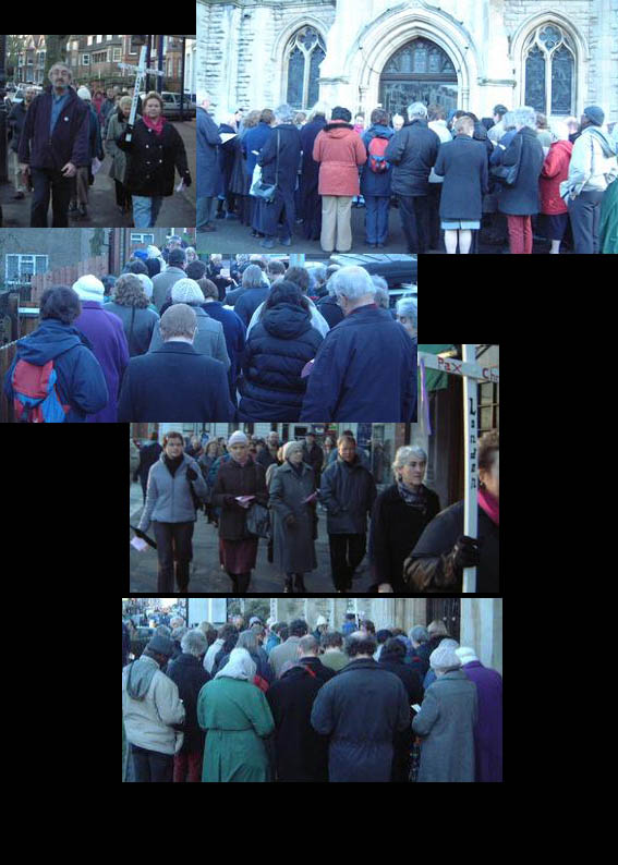 Christians from north London in prayer for peace.