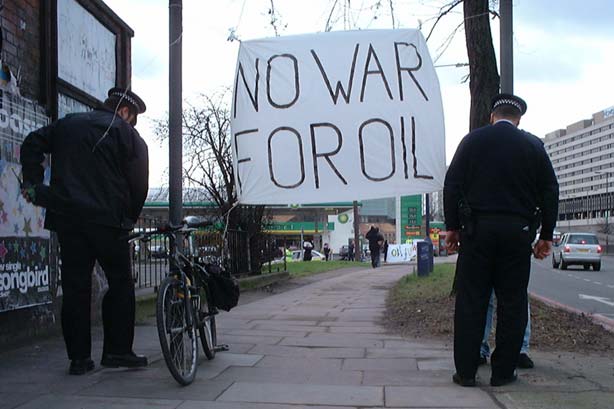 petrol fuels the empire- londonium rising tide solidarity action 4th feb