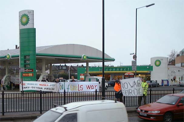 petrol fuels the empire- londonium rising tide solidarity action 4th feb