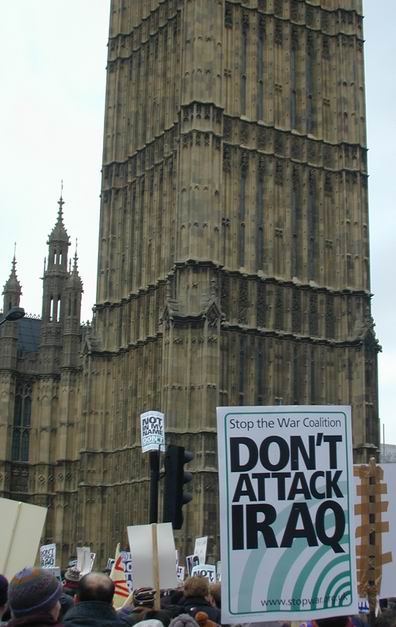 marching along embankment