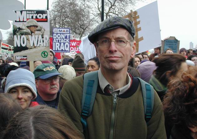 marching along embankment